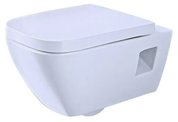 Geberit Renova Plan Závěsné WC se sedátkem, 43 × 39 × 57 cm, bez splachovacího kruhu, softclose