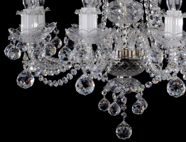 DBK GLASS 8 Arms small crystal chandelier with cut crystal balls 0730-8-RNK