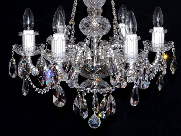 DBK GLASS Křišťálový lustr se 6-ti rameny s křišťálovými mandlemi Swarovski 0740-6-Swarovski NK
