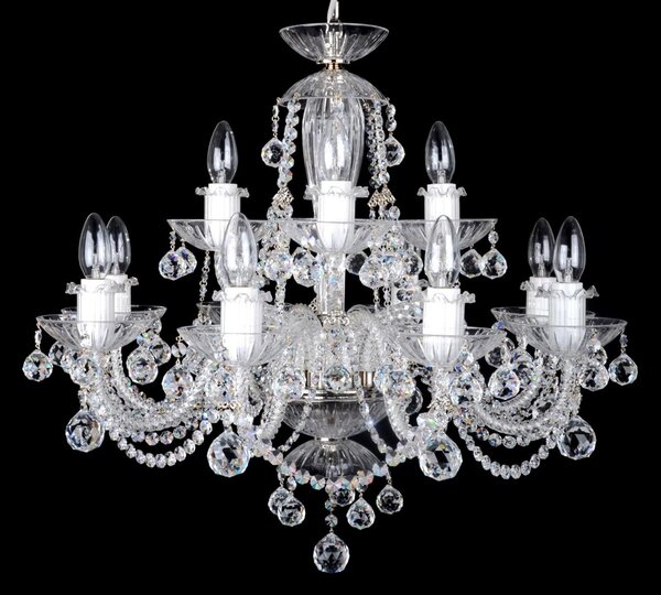 DBK GLASS 12 Arms crystal chandelier with cut crystal balls 2730-8+4-RNK