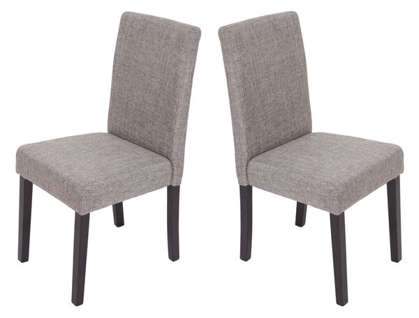 Jídelní židle Litta šedá látka (SET 2 ks) - Tmavě hnědá