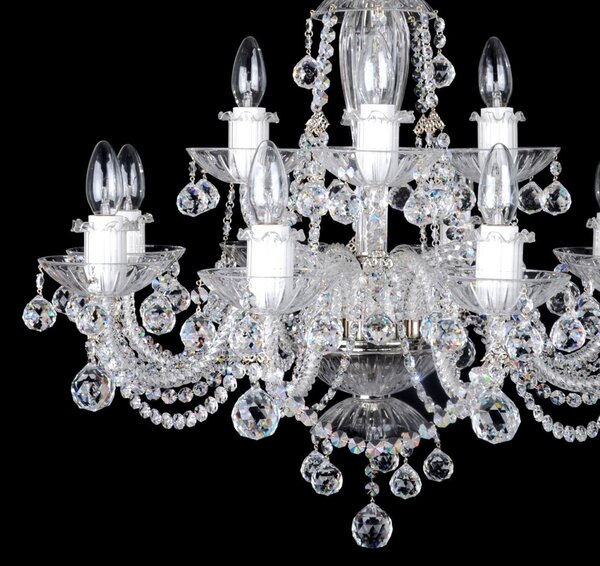 DBK GLASS 12 Arms crystal chandelier with cut crystal balls 2730-8+4-RNK