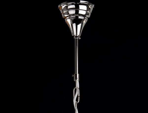 DBK GLASS 6 Arms Silver crystal chamdelier with glass horns & cut crystal almonds 0150-6-NK