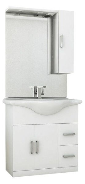 Baden Haus Koupelnový set Creta, 87,5 cm, dřevotříska, bílý