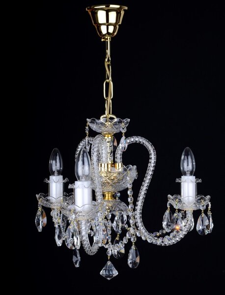 DBK GLASS 3 Arms Crystal chandelier with long twisted glass arms 0900-3-S