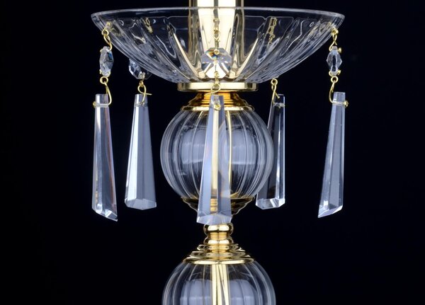 DBK GLASS 1 bulb Brass design table lamp SE-0971-1-S