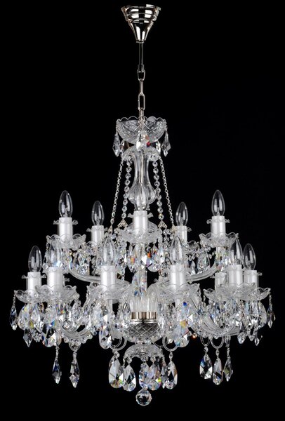 DBK GLASS 15 Arms Silver crystal chandelier with Swarovski crystal almonds 1740-10+5-NKSwarovski