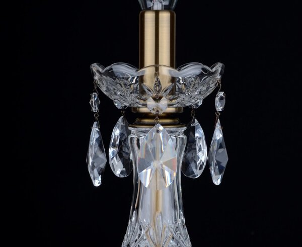 DBK GLASS 1 bulb crystal design table lamp with cut almonds ANTIK SE-0760-1-PT