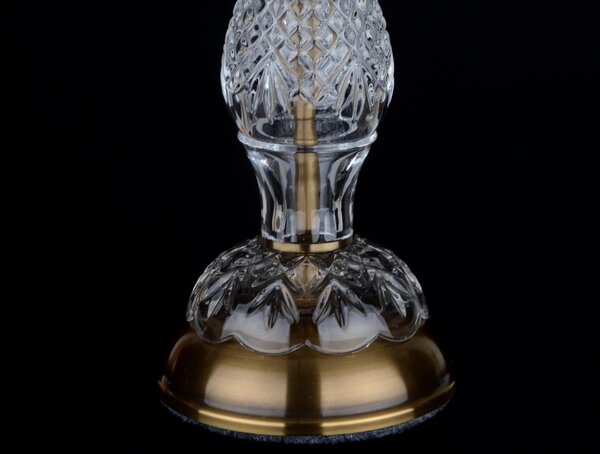DBK GLASS 1 bulb crystal design table lamp with cut almonds ANTIK SE-0760-1-PT