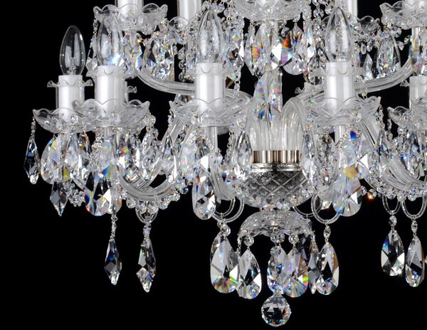 DBK GLASS 15 Arms Silver crystal chandelier with Swarovski crystal almonds 1740-10+5-NKSwarovski