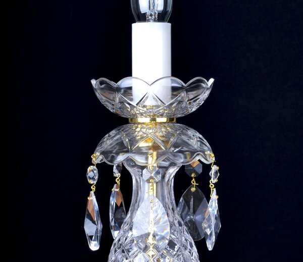 DBK GLASS 1 bulb crystal design table lamp with cut almonds SE-1750-1-S