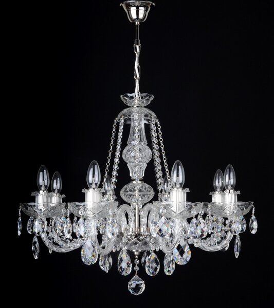 DBK GLASS 8 Arms silver crystal chandelier with Swarovski crystal almonds 2080-8-Swarowski-NK