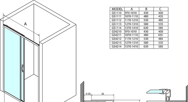 Gelco SIGMA SIMPLY sprchové dveře posuvné 1100 mm, čiré sklo GS1111