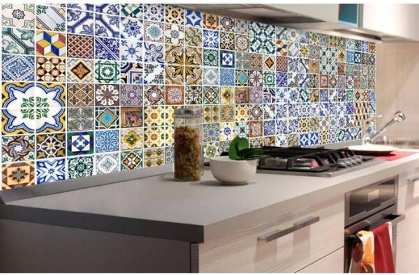 DIMEX | Fototapeta do kuchyně Portugalské kachličky KI-180-097 | 180 x 60 cm | vícebarevná