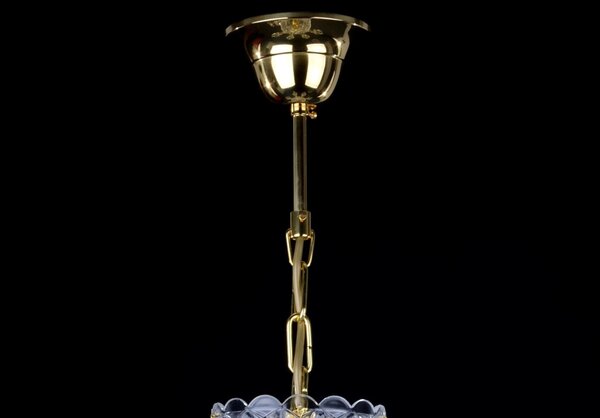 DBK GLASS 30 Arms luxury Crystal chandelier with twisted glass arms & Cut almonds 2190-30-S