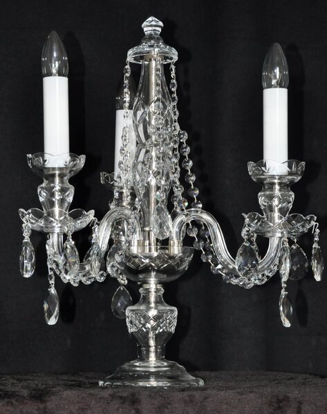 3 bulbs hand cut crystal table lamp with cut almonds TL217-40x52-3