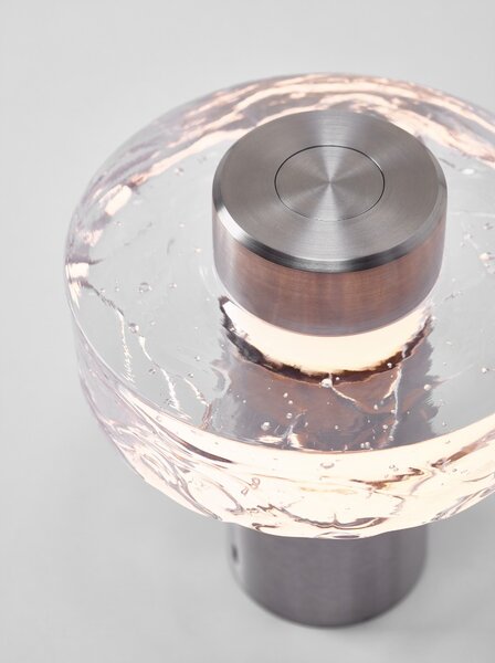 Luxusní přenosná lampa BOMMA Ollo, IP44 Barva: Čirá / kartáčovaný antracit