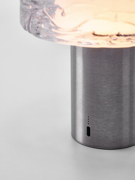 Luxusní přenosná lampa BOMMA Ollo, IP44 Barva: Čirá / kartáčovaný antracit