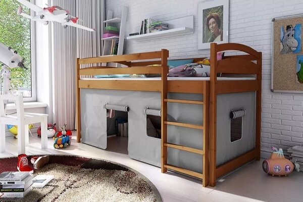 Dětská zvýšená postel Atos, Dub, 90x200 cm