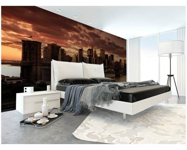 DIMEX | Vliesové fototapety na zeď New York MS-5-0002 | 375 x 250 cm| oranžová, hnědá