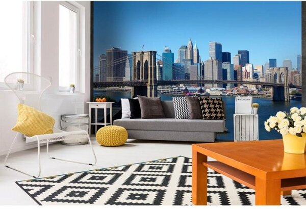 DIMEX | Vliesové fototapety na zeď Brooklyn MS-5-0001 | 375 x 250 cm| modrá, zelená, šedá, vícebarevná