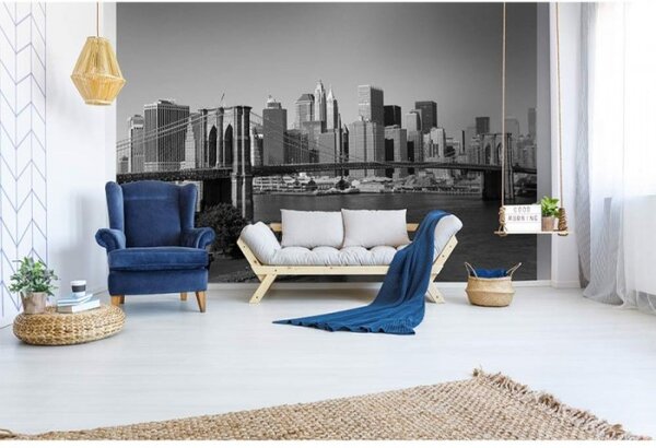 DIMEX | Vliesové fototapety na zeď Manhattan v šedé barvě MS-5-0010 | 375 x 250 cm| černobílá