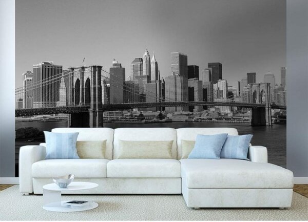 DIMEX | Vliesové fototapety na zeď Manhattan v šedé barvě MS-5-0010 | 375 x 250 cm| černobílá