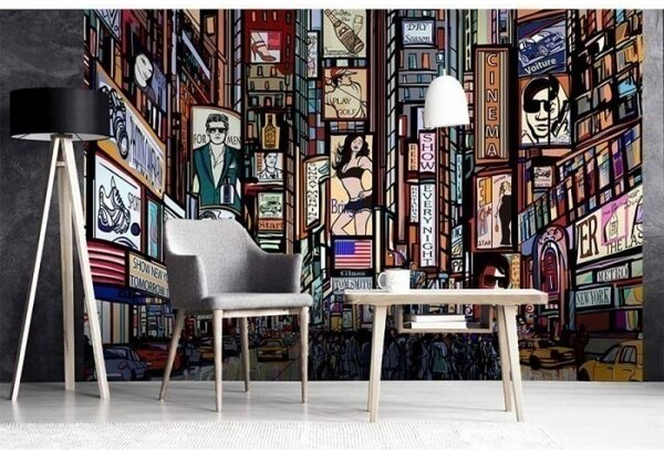 DIMEX | Vliesové fototapety na zeď Náměstí Times Square MS-5-0013 | 375 x 250 cm| vícebarevná