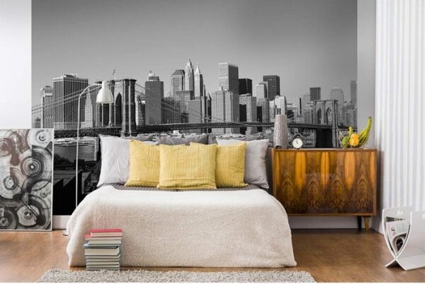 DIMEX | Vliesové fototapety na zeď Manhattan v šedé barvě MS-5-0010 | 375 x 250 cm| černobílá