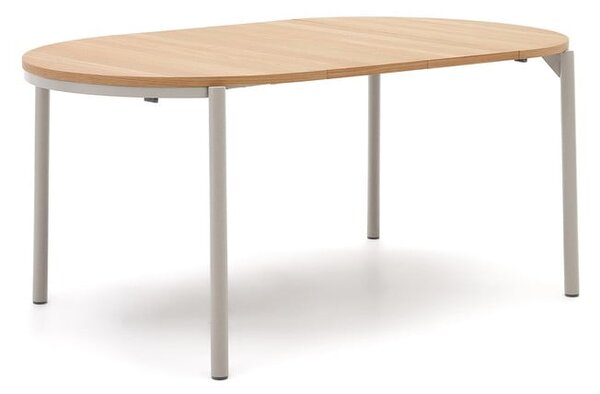 Kulatý rozkládací jídelní stůl s deskou v dubovém dekoru v přírodní barvě ø 90 cm Montuiri – Kave Home