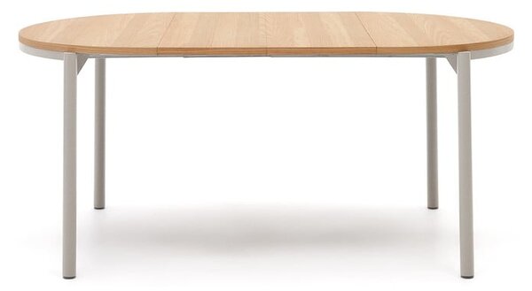 Kulatý rozkládací jídelní stůl s deskou v dubovém dekoru v přírodní barvě ø 90 cm Montuiri – Kave Home