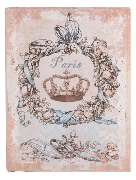 Sada 3 ks úložných boxů ve tvaru knihy v pastelových barvách s nápisem Paris – 27x22 cm / 22x17 cm / 17x12 cm