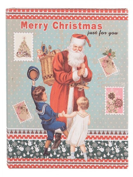 Sada 3 ks úložných boxů ve tvaru knihy s vánočním motivem a nápisem Merry Christmas – 27x22 cm / 22x17 cm / 17x12 cm