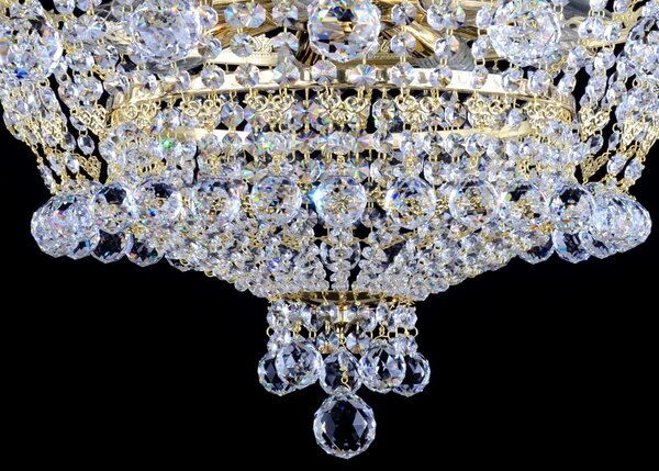 DBK GLASS 9 Bulbs basket crystal chandelier with cut crystal balls - Swarovski trimmings 7000-9-Swarovski-S
