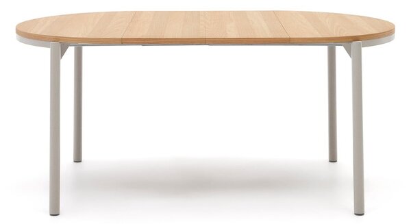 Kulatý rozkládací jídelní stůl s deskou v dubovém dekoru v přírodní barvě ø 90 cm Montuiri – Kave Home