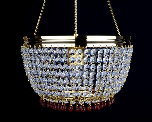DBK GLASS 1 bulbs Strass basket crystal chandelier with Topaz drops 7210-1-S TOPAS