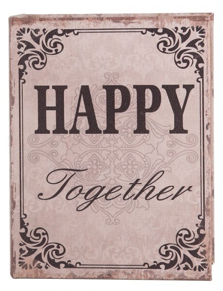 Sada 3 ks úložných boxů ve tvaru knihy s nápisem Happy Together – 27x22 cm / 22x17 cm / 17x12 cm
