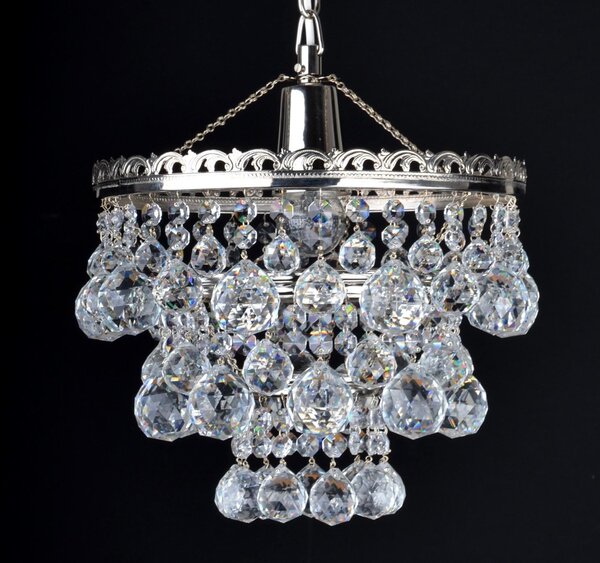 DBK GLASS 1 Bulb basket crystal chandelier with cut crystal balls 7131-1-RNK3 007
