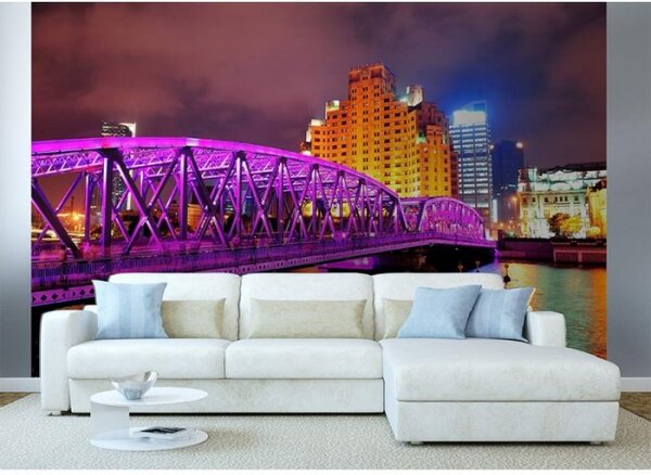 DIMEX | Vliesové fototapety na zeď Shangai MS-5-0022 | 375 x 250 cm| fialová, žlutá, vícebarevná