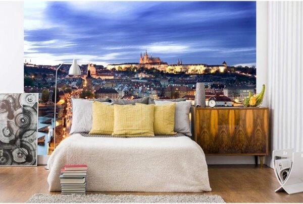 DIMEX | Vliesové fototapety na zeď Praha MS-5-0031 | 375 x 250 cm| modrá, žlutá, béžová