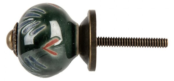 Zeleno-modrá keramická úchytka Quesnel IV – 3x3 cm