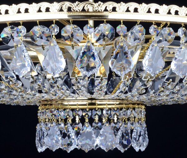 DBK GLASS 6 Bulbs silver basket crystal chandelier with pendalogue crystals 7080-6-P-dia600mm