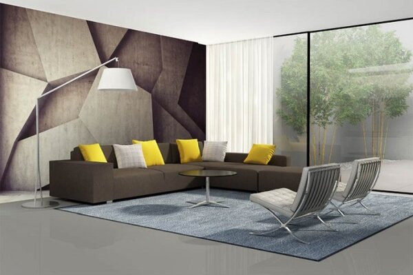 DIMEX | Vliesové fototapety na zeď 3D betonové pozadí MS-5-0037 | 375 x 250 cm| béžová