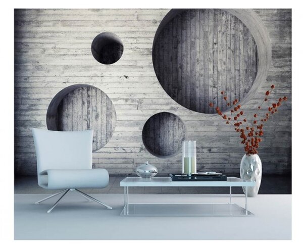 DIMEX | Vliesové fototapety na zeď 3D Geometrické pozadí MS-5-0038 | 375 x 250 cm| šedá