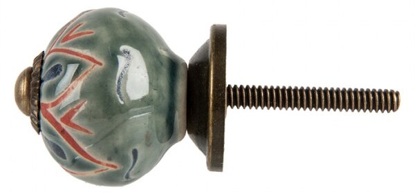 Zeleno-modrá keramická úchytka Quesnel III – 3x3 cm