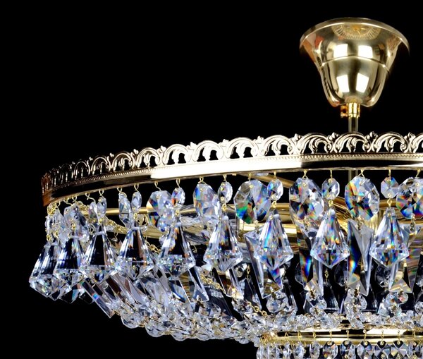 DBK GLASS 6 Bulbs brilliant basket crystal chandelier with diamond-shaped crystals 7080-6-dia600mm-S