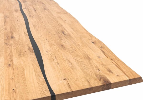 Dubový jídelní stůl Amber s pryskyřicí - 1600x900 mm