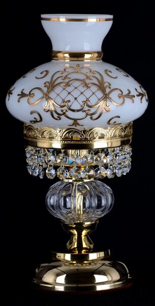 DBK GLASS Ručně malovaná lampa na noční stolek - český vysoký smalt Arabesky SE-9250-1-RF