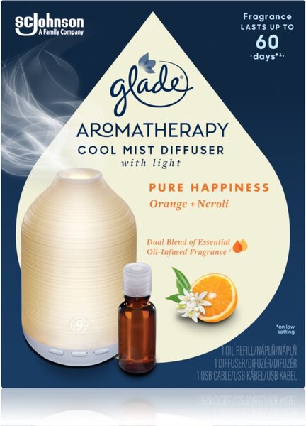 GLADE Aromatherapy Pure Happiness aroma difuzér s náplní Orange + Neroli 17,4 ml