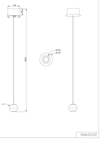 ZÁVĚSNÉ LED SVÍTIDLO, 15,5/200 cm Trio Leuchten - Závěsná světla